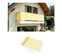 DSRDRFG Copri Ringhiera Balcone Esterno 0.9x10m/90x1000cm Frangivisto Balcone Protezione, Impermeabile Anti-UV Resistente alle Intemperie PES 220g/m² para Jardín Exterior, Giallo sabbia
