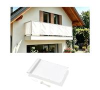 DSRDRFG Copri Ringhiera Balcone Esterno 1x7.8m/100x780cm Frangivisto Balcone Protezione, Impermeabile Anti-UV Resistente alle Intemperie PES 220g/m² para Jardín Exterior, Bianco