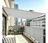 DSRDRFG Frangivisto Balcone Protezione Privacy 110x150cm Impermeabile Anti-UV con Occhielli e Fascetta Recinzione Copertura per Ringhiera Balcone Esterno Terrazza Giardino, Grigio Chiaro