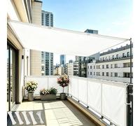 DSRDRFG Frangivisto Balcone Protezione Privacy 50x600cm Impermeabile Anti-UV con Occhielli e Fascetta Recinzione Copertura per Ringhiera Balcone Esterno Terrazza Giardino, Bianco
