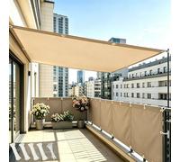DSRDRFG Frangivisto Balcone Protezione Privacy 70x300cm Impermeabile Anti-UV con Occhielli e Fascetta Recinzione Copertura per Ringhiera Balcone Esterno Terrazza Giardino, Giallo Sabbia