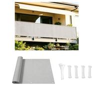 DSRDRFG Frongivistibalcone per Protezione 100x800cm Schermo per la Privacy del Balcone 220g/m PES Impermeabile Anti-UV Recinzione Copertura per Privacy Balcone Esterno Terrazza Giardino, Grigio chiaro