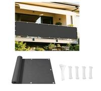 DSRDRFG Frongivistibalcone per Protezione 40x200cm Schermo per la Privacy del Balcone 220g/m PES Impermeabile Anti-UV Recinzione Copertura per Privacy Balcone Esterno Terrazza Giardino, Grigio scuro