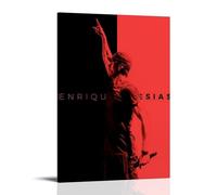 DSSCXYZM Enrique Iglesias Poster su tela con band leggendarie e cantanti pop, decorazione artistica da parete per camera da letto, 50 x 75 cm, con cornice