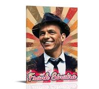 DSSCXYZM Poster su tela di Frank Sinatra Legendary Band e cantanti pop su tela, decorazione artistica da parete per camera da letto, 30 x 45 cm, con cornice