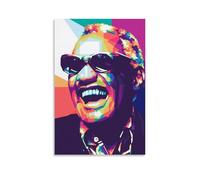 DSSCXYZM Poster su tela di Ray Charles Legendary Band e cantanti pop su tela, decorazione artistica da parete per camera da letto, 20 x 30 cm, senza cornice