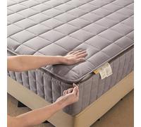 DSSHENGDS Coprimaterasso con Cerniera，Proteggi Materasso Personalizzabile Rivestimento，Trapuntato Cinque Lati Lavabile Imbottito Lenzuolo -Grey- 70x190+10cm
