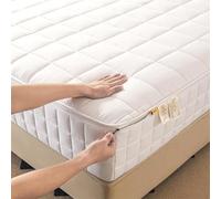 DSSHENGDS Coprimaterasso con Cerniera,Proteggi Materasso Personalizzabile Rivestimento,Trapuntato Cinque Lati Lavabile Imbottito Lenzuolo -White- 70x190+22cm