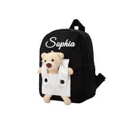 DSSHENGDS Zaino per Bambini, Zainetto da Viaggio per Bambini Mini Zainetti per Bambini Piccola Asilo Nido Preschool Ragazzi o Ragazze Hop-Black