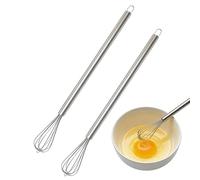 Dstarymnix Mini Frusta Cucina Acciaio Inox 23 cm Set da 2, Frusta Piccola Manuale per Montare Latte, Sbattere Uova e Mescolare Salse, Mini Frusta Cucina per Matcha, Cacao e Piccole Preparazioni