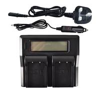 DSTE® 1.5A Fast Charging Dual Batteria Caricabatteria Compatible per Fujifilm NP-T125 GFX 50S GFX50S GFX 50R GFX50R GFX 100 come BC-T125