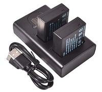 DSTE 2 batterie di ricambio DMW-BLG10 + doppio caricatore USB con display LCD compatibile con fotocamera Panasonic LUMIX DC-LX100 II, DMC-GF3, DMC-GF5, DMC-GF6