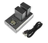 DSTE - 2 batterie di ricambio EN-EL25 + doppio caricatore USB con display LCD, compatibile con fotocamere EN-EL25a, 4241 e MH-32, Z Series Z50 Z 50