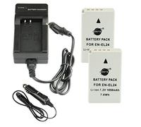 DSTE 2-pacco EN-EL24 ENEL24 Ricambio Batteria + DC125E Caricabatteria Compatibile per 1 J5