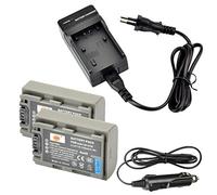 DSTE 2-Pacco NP-FP50 Ricambio Batteria + Caricabatteria Compatibile per DCR-30 DCR-DVD105 DCR-DVD105E DCR-DVD202E DCR-DVD203 DCR-DVD205 DCR-DVD304E