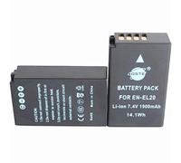 DSTE 2-Pacco Ricambio Batteria per Nikon EN-EL20 Coolpix A, Nikon 1 J1, Nikon 1 J2, Nikon 1 J3, Nikon 1 AW1, Nikon 1 S1, Nikon 1 V3