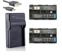 DSTE 2-Pack Backup Energy USB Travel Compatibile per Sony NP-F570 NP-F550 NP-F530 NP-F330