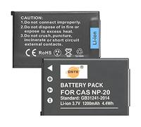 DSTE 2-Pack Batteria di ricambio per Casio NP-20 Exilim EX-M1 EX-M2 EX-M20 EX-M20U EX-S1 EX-Z5 EX-Z6 EX-Z65 EX-Z7 EX-Z8 EX-S100 EX-S100WE EX-S1PM EX-S2 EX-S20 EX-S20U EX-S3 EX-S500 EX-S500EO EX-S500GY