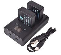 DSTE 2 Pack DMW-BLE9 Battery + Dual USB Quick Charger Kit for Panasonic Lumix DMC-GF3 DMC-GF5 DMC-GF6 DMC-GX7 Cameras as DMW-BLE9E DMW-BLE9PP DMW-BLG10