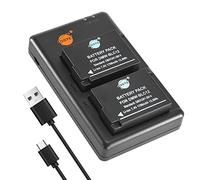 DSTE 2PCS DMW-BLC12 Batteria & Caricatore Compatibile per Panasonic Lumix DMC-G7, DMC-GH2, DMC-FZ200, DMC-FZ1000