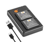 DSTE 2pcs DMW-BLH7E Batteria & Caricatore Compatibile per Panasonic Lumix DMC-GM1 DMC-GM1D DMC-GM1K