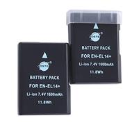 DSTE 2PCS EN-EL14 ENEL14 Batteria per Nikon D3100, D3200, D3300, D5100, D5200, D5300, Coolpix P7000, P7100, P7700, P7800