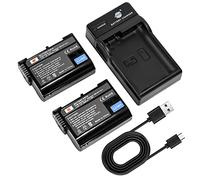 DSTE 2pcs EN-EL15 ENEL15 Batteria e caricatore compatibili con D7000 D7100 D7200 D600 D610 D750 D800 D800E D810A