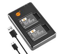DSTE 2PCS LI-40B LI-42B (1400mAh/3.7V) Batteria Caricatore Compatibile per Olympus FE-230 FE-240 FE-250 FE-280 FE-290 FE-300 FE-350 FE-360 FE-3000 FE-4000