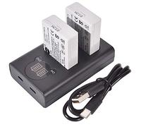 DSTE 2pcs LP-E5 Batterie e USB Smart LED caricatore compatibile con Canon EOS 450D, 500D, 1000D, Kiss X2, X3, Rebel XS, XSi