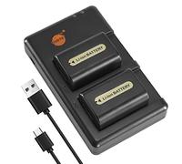 DSTE 2PCS NP-FH50 (1200mAh/7.4V) Batteria Caricatore Compatibile per Sony DSLR-A330,DSLR-A390,DSC-HX1,DSC-HX100V,HDR-TG1E,HDR-TG3,HDR-TG5