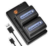 DSTE 2PCS NP-FM70 NP-QM71D NP-QM71 (3400mAh/7.4V) Batteria Caricatore Compatibile per CCD-TRV138,CCD-TRV150,CCD-TRV228,CCD-TRV250,CCD-TRV270,CCD-TRV285,CCD-TRV308,CCD-TRV318,CCD-TRV328