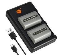 DSTE 2PCS NP-FP50 Batteria & Caricatore Compatibile per Sony DCR-DVD203E,DCR-DVD205,DCR-DVD304E,DCR-DVD305,DCR-DVD403