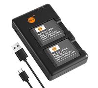 DSTE 2PCS NP-FT1 (1300mAh/3.7V) Batteria & Caricatore Compatibile per Sony DSC-M1, DSC-M2, DSC-T1, DSC-T3, DSC-T3S, DSC-T5, DSC-T9, DSC-T10, DSC-T11, DSC-T33