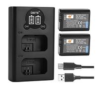 DSTE 2pcs NP-FW50 Batteria e Caricatore compatibile con Sony Alpha a6500, a6300, a6000