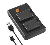 DSTE 2PCS VW-VBY100 (1250mAh/3.7V) Batteria Caricatore Compatibile per Panasonic HC-V110,HC-V110K,HC-V110G,HC-V110GK-K,HC-V130,HC-V201,HC-V201K