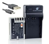 DSTE - Batteria agli ioni di litio BLM-5 BLM5 e caricatore micro USB, compatibile con fotocamere digitali Olympus E1 E5 E3 E300 E330 E500 E510 E520 C-8080 C-7070 C-5060 come Olympus PS-BLM5