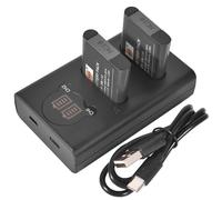 DSTE - Batteria di ricambio DB-110 DB110 da 3,7 V 900 mAh e caricabatterie Smart LED Dual USB compatibile per fotocamere Ricoh GR III, GR IIIx, WG-6, G900, G900SE come Olympus LI-90B LI-92B