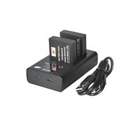 DSTE - Batteria di ricambio DMW-BLH7 DMW-BLH7E + doppio caricatore USB con display LCD, compatibile con Panasonic Lumix DMC-GM1 DMC-GM1D DMC-GM1K DMC-GM1KD