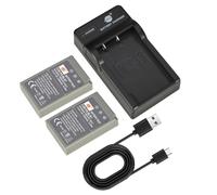 DSTE BLS-1 Batteria (2 pezzi) e caricatore compatibili con Olympus E-420, E-450, E-600, E-620