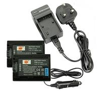 DSTE® Caricabatterie DC04U + 2x NP-FH50 Batteria per Sony NP-FH30, NP-FH40, NP-FH50 and Sony Cyber-shot DSC-HX1, DSC-HX100V, DSC-HX200V, DSC-HX200VB, DCR-30, DCR-DVD103, DCR-DVD105, DCR-DVD105E, DCR-DVD106, DCR-DVD106E, DCR-DVD108, DCR-DVD109, DCR-DVD109E, DCR-DVD110E, DCR-DVD115E, DCR-DVD150, DCR-DVD150E, DCR-DVD202E, DCR-DVD203, DCR-DVD203E, DCR-DVD205, DCR-DVD205E, DCR-DVD304E, DCR-DVD305, DCR-DVD305E, DCR-DVD306, DCR-DVD306E, DCR-DVD308, DCR-DVD308E, DCR-DVD310E
