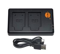 DSTE - Caricabatterie doppio USB Li-40B, LI-42B, NP-45, compatibile con batteria Olympus, Fuji, Kodak KLIC-7006, LB-012, alimentazione tramite cavo di ricarica da micro USB a USB-A 2.0