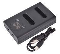 DSTE Caricatore doppio USB con display LCD Compatibile per LI-90B LI-92B e Olympus SH-1, SH-50, iHS SH-60, SP-100, SP-100EE, Tough TG-1, iHS Tough TG-2, iHS Tough TG-3, XZ-2 iHS Fotocamera