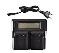 DSTE - Caricatore rapido da 1,5 A, doppio caricatore con display LCD, compatibile con fotocamera NP-T125, Fujifilm GFX 50S GFX50S GFX 50R GFX50R GFX 100 e impugnatura per batteria verticale VG-GFX1