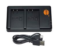 DSTE - Caricatore USB doppio compatibile con batteria Canon LP-E17 come LC-E17 - Alimentazione tramite cavo di ricarica micro USB a USB-A 2.0