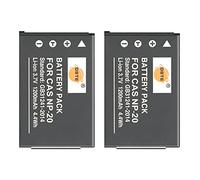 DSTE CNP-20 - 2 batterie ricaricabili agli ioni di litio, compatibili con fotocamere Casio Exilim EX-M1, EX-M2, EX-M20, EX-S880, Exilim Zoom EX-Z60, EX-Z65, EX-Z60BK come Casio NP-20DBA, confezione da
