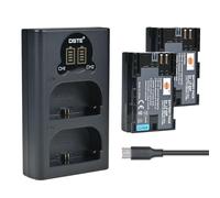 DSTE - Confezione da 2 batterie LP-E6P da 2400 mAh e caricatore USB a doppio slot compatibile con Canon EOS R5 Mark II, R5 Mark III, 60Da, 70D, 80D, 90D, 7D Mark II, 7D Mark III, XC10, XC15