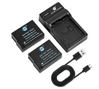 DSTE DMW-BLC12E DMW-BLC12 Batteria (2 pezzi) e caricatore compatibili con Panasonic Lumix DMC-G5 DMC-G6 DMC-G7 DMC-GH2 DMC-FZ200 DMC-FZ1000