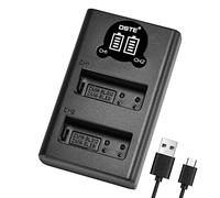 DSTE DMW-BLE9 - Caricabatterie USB doppio con display LCD, compatibile con Panasonic Lumix DC-LX100 II, DMC-GF6, DMC-GM1KEB, DMW-BLE9PP, DMW-BLG10, DMW-BLH7, DMW-BLH7E