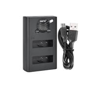 DSTE DMW-BLH7 DMW-BLH7E - Caricabatterie doppio USB con display LCD, compatibile con Panasonic Lumix DMC-GM1, DMC-GM1D, DMC-GM1K, DMC-GM1KD, alimentazione tramite cavo USB da tipo C a connettore USB-A