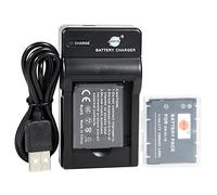 DSTE EN-EL19 - Batteria agli ioni di litio (confezione da 2) e caricabatteria micro USB compatibile per Sony NP-BJ1, Nikon Coolpix S3100 S3200 S3300
